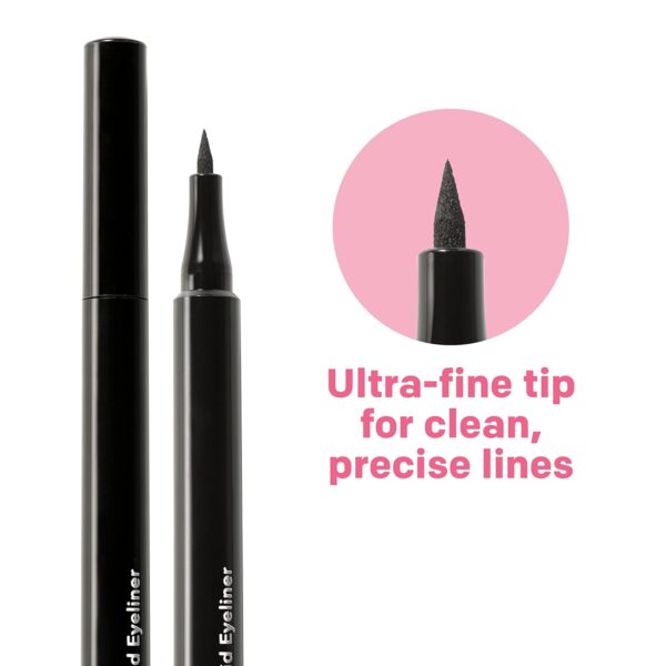 Almay Conditioning Liquid Eyeliner, Longwearing, Waterproof, Hydrating, 10 Black, 0.03 fl oz. (Pack of 2)
