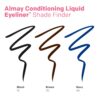 Almay Conditioning Liquid Eyeliner, Longwearing, Waterproof, Hydrating, 10 Black, 0.03 fl oz. (Pack of 2)