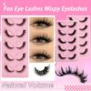 False Eyelashes Fox Eye 10 Pairs Pack 40D Natural Look Fluffy Wispy Cat Eye Lashes Soft Faux Mink Lashes Lightweight D-Curl Eyealshes (F7-2)