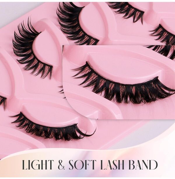 False Eyelashes Fox Eye 10 Pairs Pack 40D Natural Look Fluffy Wispy Cat Eye Lashes Soft Faux Mink Lashes Lightweight D-Curl Eyealshes (F7-2)