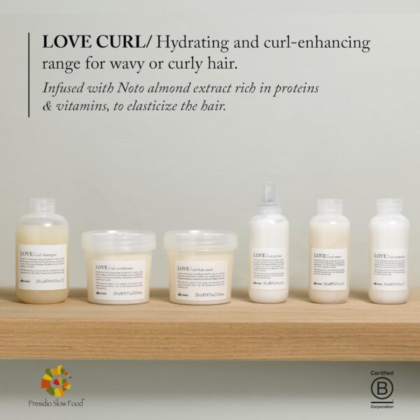 Davines LOVE Curl Shampoo | Wavy & Curly Hair Shampoo | Smooth and Moisturize Curls with Almond Extract | 8.45 fl oz