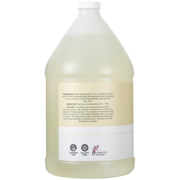 Ginger Lily Farms Club & Fitness Moisturizing Shampoo for All Hair Types, 100% Vegan & Cruelty-Free, Fragrance Free, 1 Gallon (128 fl oz) Refill