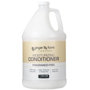 Ginger Lily Farms Club & Fitness Moisturizing Conditioner for Dry Hair, 100% Vegan & Cruelty-Free, Fragrance Free, 1 Gallon (128 fl oz) Refill