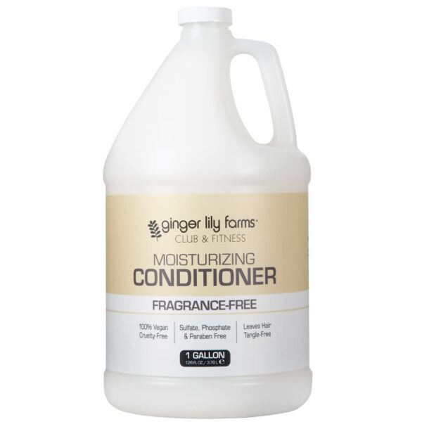 Ginger Lily Farms Club & Fitness Moisturizing Conditioner for Dry Hair, 100% Vegan & Cruelty-Free, Fragrance Free, 1 Gallon (128 fl oz) Refill