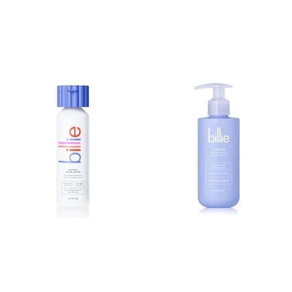 Billie Whipped Shave Cream - Lavender & Bergamot Scent - 6.5 fl oz & V Smooth - Shave Gel + Cleanser for Pubic Hair & Skin - pH-Balanced - Fragrance-Free