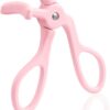 Eyelash Curlers - Plastic Eyelash Curler with Silicone Refill Pads Premium Cute Small Eye Lash Curler for No Pinching or Pulling Lash Curler for Women Girls Eyelash Makeup, Pink