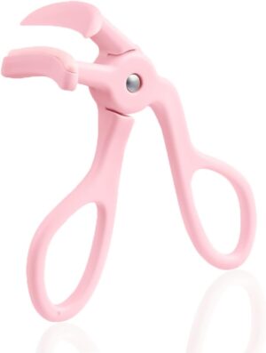 Eyelash Curlers - Plastic Eyelash Curler with Silicone Refill Pads Premium Cute Small Eye Lash Curler for No Pinching or Pulling Lash Curler for Women Girls Eyelash Makeup, Pink