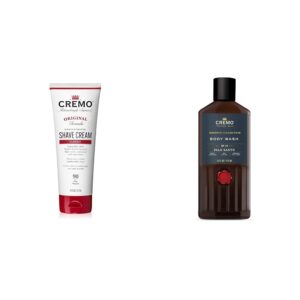 Cremo Barber Grade Original Shave Cream, Astonishingly Superior Ultra-Slick Shaving Cream for Men & Rich-Lathering Palo Santo Body Wash for Men, Notes of Bright Cardamom, Dry Papyrus
