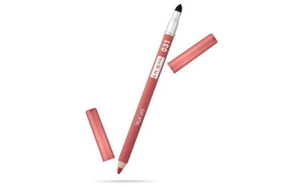Pupa Milano True Lips Blendable Lip Liner - Dual-Ended Matte Lining Color and Brush - Light and Creamy, Hydrating, High Pigment, Smudge Proof Formula - Paraben Free - 031 Coral - 0.042 oz