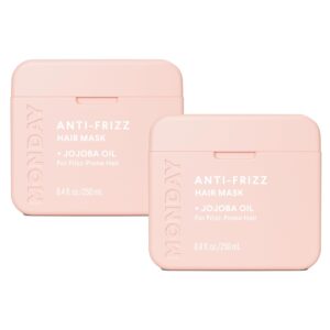 MONDAY HAIRCARE ANTI-FRIZZ Hair Mask with Shea Butter, Jojoba, Coconut, & Almond Oil for Frizz-Prone Hair 250 mL (Dual Pack)