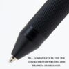 Monteverde USA Quadro 4-in-1 Multifunction Pen - Black Finish - Three Ballpoint Colors & Mechanical Pencil - Durable Brass Barrel with Knurled Grip - Portable & Refillable