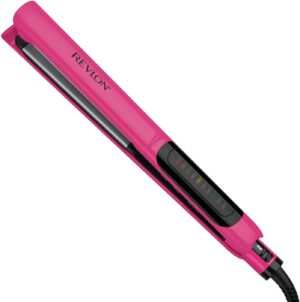 REVLON Ceramic Coated 1 Inch Flat Iron - Hair Straightener Helps Fight Frizz & Enhances Shine for Sleek Styles or Loose Waves, Travel Ready Flat Iron