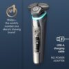 Philips Norelco Shaver Series 9000, Wet and Dry Electric Shaver, with Lift & Cut Shaving System and SenseIQ Technology, Pop-up Trimmer, Cleaning Pod, Charging Stand and Travel Case, Model S9987/85