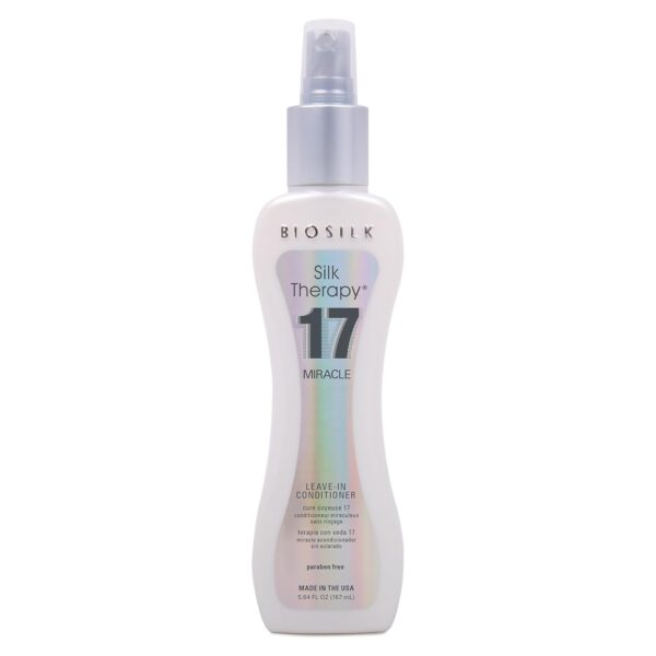BioSilk Silk Therapy Miracle 17 Leave-In Conditioner, Reconstructs & Repairs Dry & Damaged Hair, Sulfate, Paraben, & Cruelty-Free, 5.64 Oz