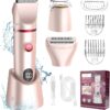 cjc 3-in-1 Electric Shaver for Women, Rechargeable Wet Dry Lady Electric Razor, Bikini Shaver for Legs Body Hair, IPX6 Waterproof Bikini Trimmer Gift for Womens Pink
