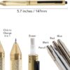 Monteverde USA Quadro 4-in-1 Multifunction Pen - Black Finish - Three Ballpoint Colors & Mechanical Pencil - Durable Brass Barrel with Knurled Grip - Portable & Refillable