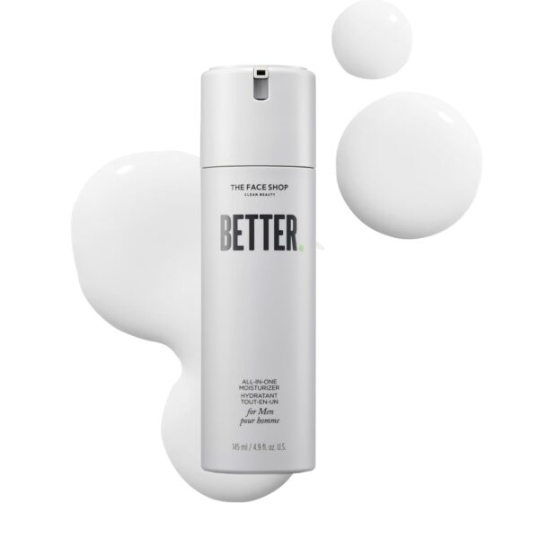 THE FACE SHOP Better All-in-one Men Daily Face Moisturizer, Aftershave with Hyaluronic Acid & Niacinamide, Lightweight, Non-sticky Formula, Hydrates & Soothes Post-Shave Irritation, Korean Skin Care