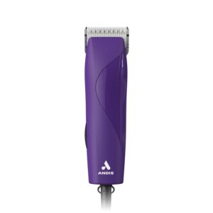 Andis 24820 EasyClip Professional-Animal 7-Piece Detachable Ceramic Blade Clipper Kit, Frustration Free Packaging, Corded Electric, Purple