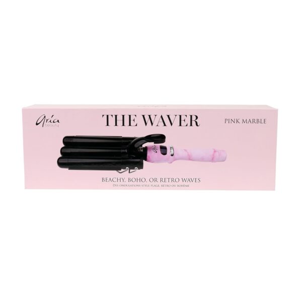 Aria Beauty The Waver - Hair Waver Tool for Beachy Boho and 90’s Hollywood Glam Waves - Suitable for All Hair Types - Pink Marble - 1 pc
