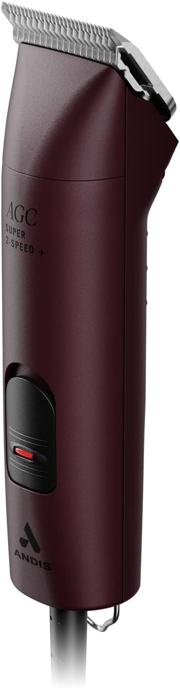 Andis Professional UltraEdge Super 2-Speed Detachable Blade Dog/Pet Clipper, Rotary Motor with Shatter-Proof Housing, Runs Calm & Silent, 14-Inch Cord, for All Dog Coats & Breeds, 120 Volts, Burgundy