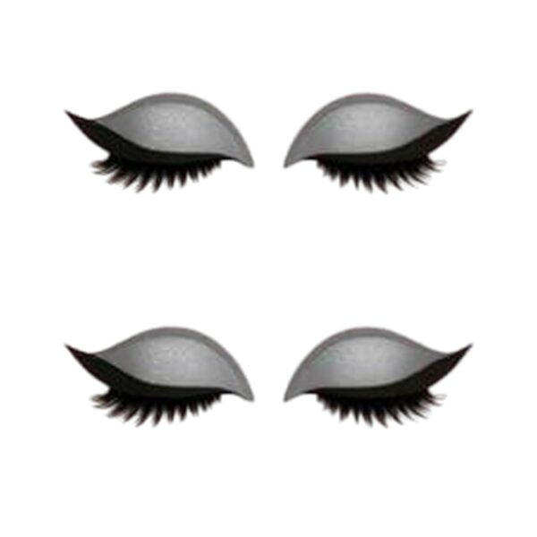 5 Pairs Lazy Eye Shadow Eyelash Patch, 3-in-1 Reusable Eyeshadow, Colorful Eyelash Makeup Stickers with False Lashes Shadow & Eyeliner, Makeup Stencils Sticker, Lazy Makeup Tool (Gold)