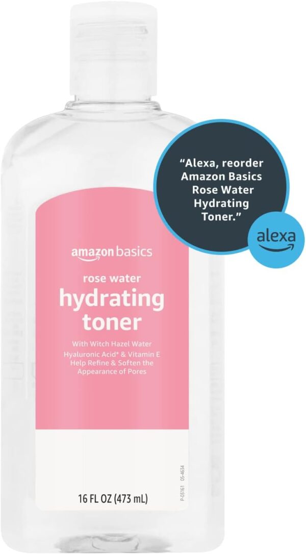 Amazon Basics Rose Water Hydrating Toner, 16 Fluid Ounces, 1-Pack