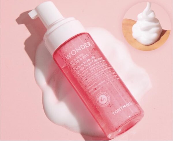 TONYMOLY Wonder Ceramide Mochi Gentle Micellar Foam Cleanser, Micellar Cleansing Water, Korean Skincare for All Skin Types