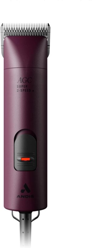 Andis Professional UltraEdge Super 2-Speed Detachable Blade Dog/Pet Clipper, Rotary Motor with Shatter-Proof Housing, Runs Calm & Silent, 14-Inch Cord, for All Dog Coats & Breeds, 120 Volts, Burgundy
