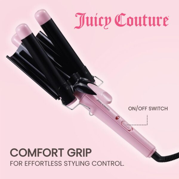 Juicy Couture - Triple Barrel Hair Waver, Long -Lasting Waves Style (Pink)