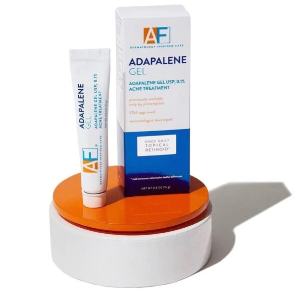 Acne Free Adapalene Gel 0.1%, Once-Daily Topical Retinoid Acne Treatment, Dermatologist Developed, Unclogs Pores and Clears Acne, Prevents and Improve Whiteheads and Blackheads, 0.5 Ounce
