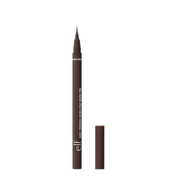 e.l.f. Holy Strokes Micro-Fine Brow Pen, Liquid Waterproof Eyebrow Makeup For Detailing & Adding Dimension, Vegan & Cruelty-Free, Deep Brown