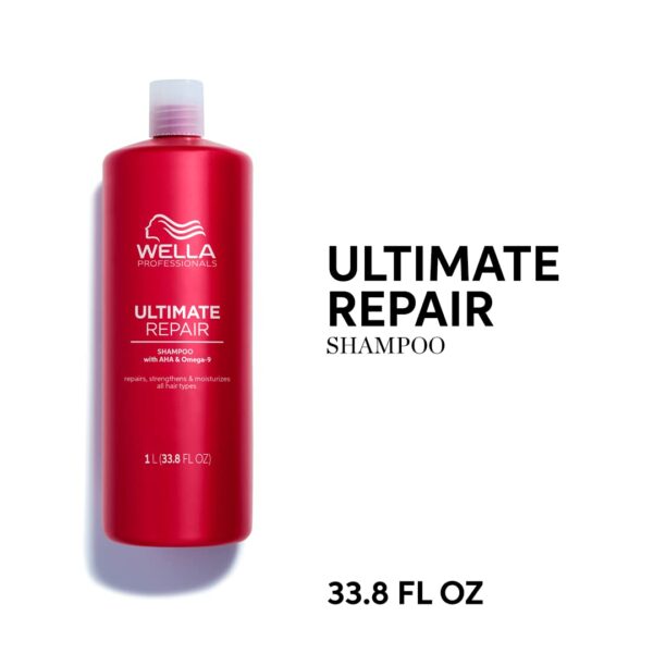 Wella Professionals ULTIMATE REPAIR Shampoo for Damaged Hair | Repairs, Strengthens, & Moisturizes with AHA & Omega-9 | For All Hair Types