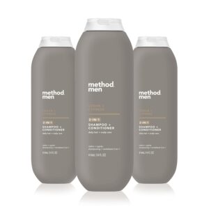 Method Men 2-in-1 Shampoo + Conditioner, Cedar + Cypress, 14 Ounces (Pack of 3)