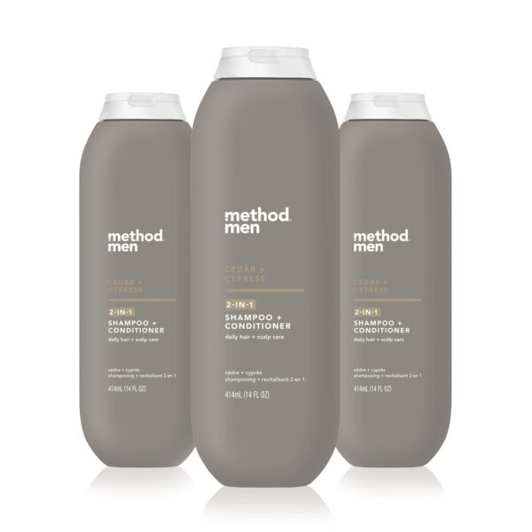 Method Men 2-in-1 Shampoo + Conditioner, Cedar + Cypress, 14 Ounces (Pack of 3)