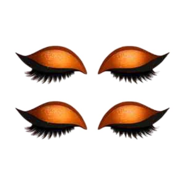 5 Pairs Lazy Eye Shadow Eyelash Patch, 3-in-1 Reusable Eyeshadow, Colorful Eyelash Makeup Stickers with False Lashes Shadow & Eyeliner, Makeup Stencils Sticker, Lazy Makeup Tool (Gold)