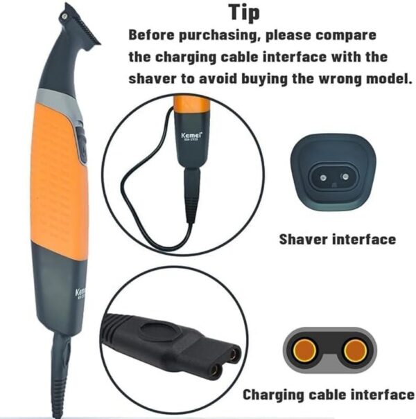USB Charger Cord for Hatteker RSCW-2018 Trimmer & Electric Shaver Razor