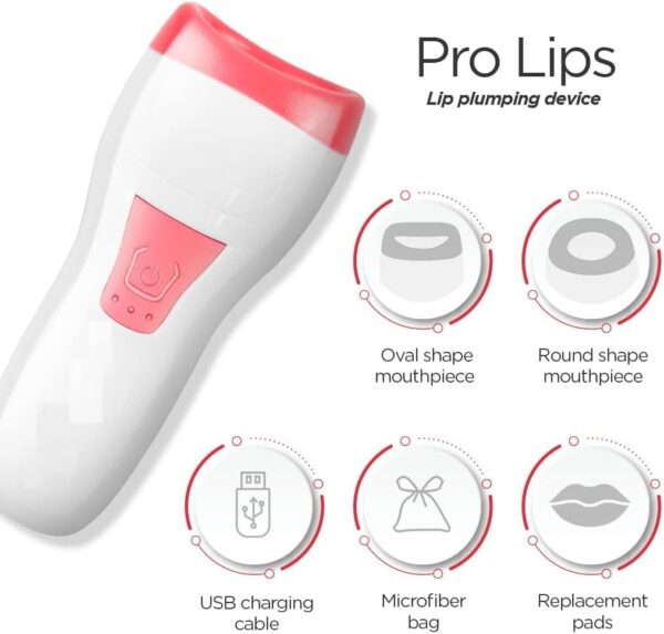 Lip Plumping Essential | Pro-Lips Lip Plumper Device | Lip Plumping Drops | Pouty Pink | Smart, Safe & Effective Solution - Enlarger Fuller Thicker Lip