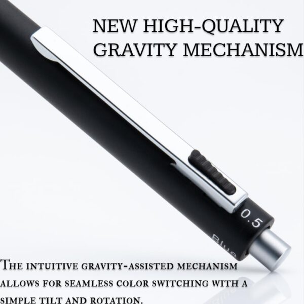 Monteverde USA Quadro 4-in-1 Multifunction Pen - Black Finish - Three Ballpoint Colors & Mechanical Pencil - Durable Brass Barrel with Knurled Grip - Portable & Refillable