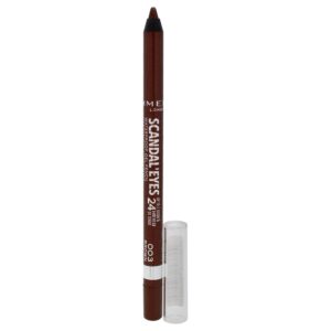 Rimmel London Scandaleyes Waterproof Kohl Kajal Eyeliner Pencil, Intense Color, Long-Wearing, Smudge-Proof, 003, Brown, 0.04oz