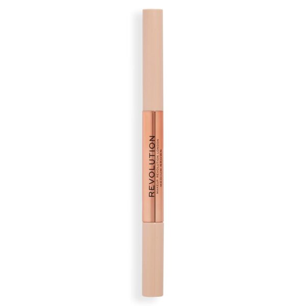 Revolution, Fluffy Brow Filter Duo, 2-in-1 Eyebrow Pencil & Gel, Enhances & Shapes Brows, Vegan & Cruelty Free, Medium Brown, 1 piece