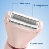 cjc 3-in-1 Electric Shaver for Women, Rechargeable Wet Dry Lady Electric Razor, Bikini Shaver for Legs Body Hair, IPX6 Waterproof Bikini Trimmer Gift for Womens Pink