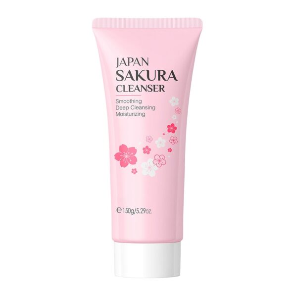 iiniim Sakura Face Wash 150g Gentle Daily Facial Cleanser for Women Girls Hydrating Moisturizing Cherry Blossom Foam Cleanser Soft Skin Pore Refining Pink One Size
