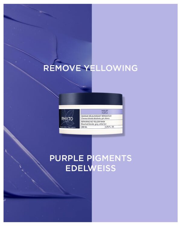 Phyto Purple Repairing Hair Mask for Blonde Highlighted Hair - Neutralizes Yellow Tones, Reduce Brassiness & Condition Dry, Damaged Hair|200ml