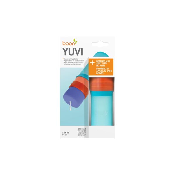 Boon Yuvi Sunscreen Applicator for Kids - Refillable and Spill Proof Kids Sunscreen Brush with Soft Foam Sponge - Summer Beach Essentials for Vacation - 3 Oz Travel Size - 1 Count