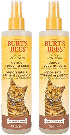 Burt's Bees for Pets Cat Dander Spray with Colloidal Oat Flour and Honey, 2pk, 99.3% Natural Origin Formulas, Cat Dander Remedy, Cat Spray for Allergy Relief, Cat Dander Spray, 2pk, 10oz