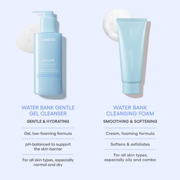 LANEIGE Water Bank Gentle Gel Cleanser: pH-Balanced & Barrier-Boosting with Blue Hyaluronic Acid