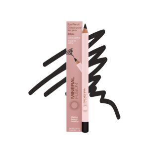 Mineral Fusion Eye Pencil, Black Eyeliner with Soothing Chamomile, Meadowfoam & Vitamin E, Velvety Smooth, Hypoallergenic Eye Makeup to Line & Define, Long-Lasting Eyeliner Pencil, Coal, 0.04 Oz