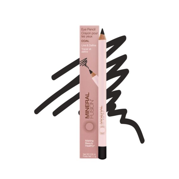 Mineral Fusion Eye Pencil, Black Eyeliner with Soothing Chamomile, Meadowfoam & Vitamin E, Velvety Smooth, Hypoallergenic Eye Makeup to Line & Define, Long-Lasting Eyeliner Pencil, Coal, 0.04 Oz