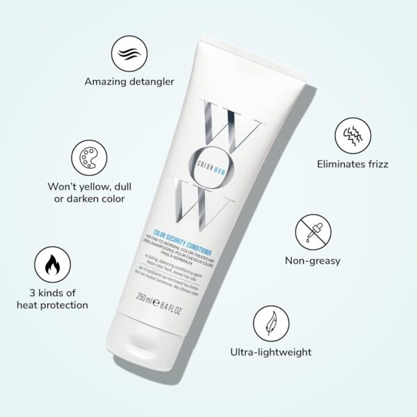 COLOR WOW Color Security Conditioner for Fine to Normal Hair – Weightless hydration for fine, thin, fragile hair | Detangles, nourishes + adds shine with Argan Oil | Color safe | Heat protection