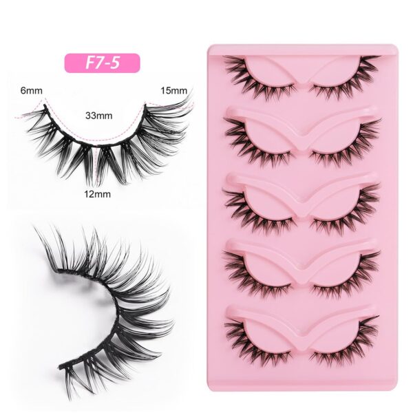 False Eyelashes Fox Eye 10 Pairs Pack 40D Natural Look Fluffy Wispy Cat Eye Lashes Soft Faux Mink Lashes Lightweight D-Curl Eyealshes (F7-5)